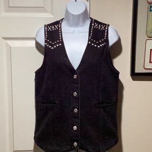 ⭐️ Forever 21 Premium Denim Studded Vest - Size S
